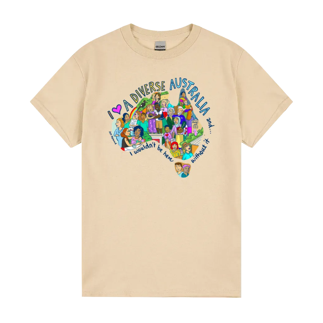 I Love a Diverse Australia - Adult T-shirt
