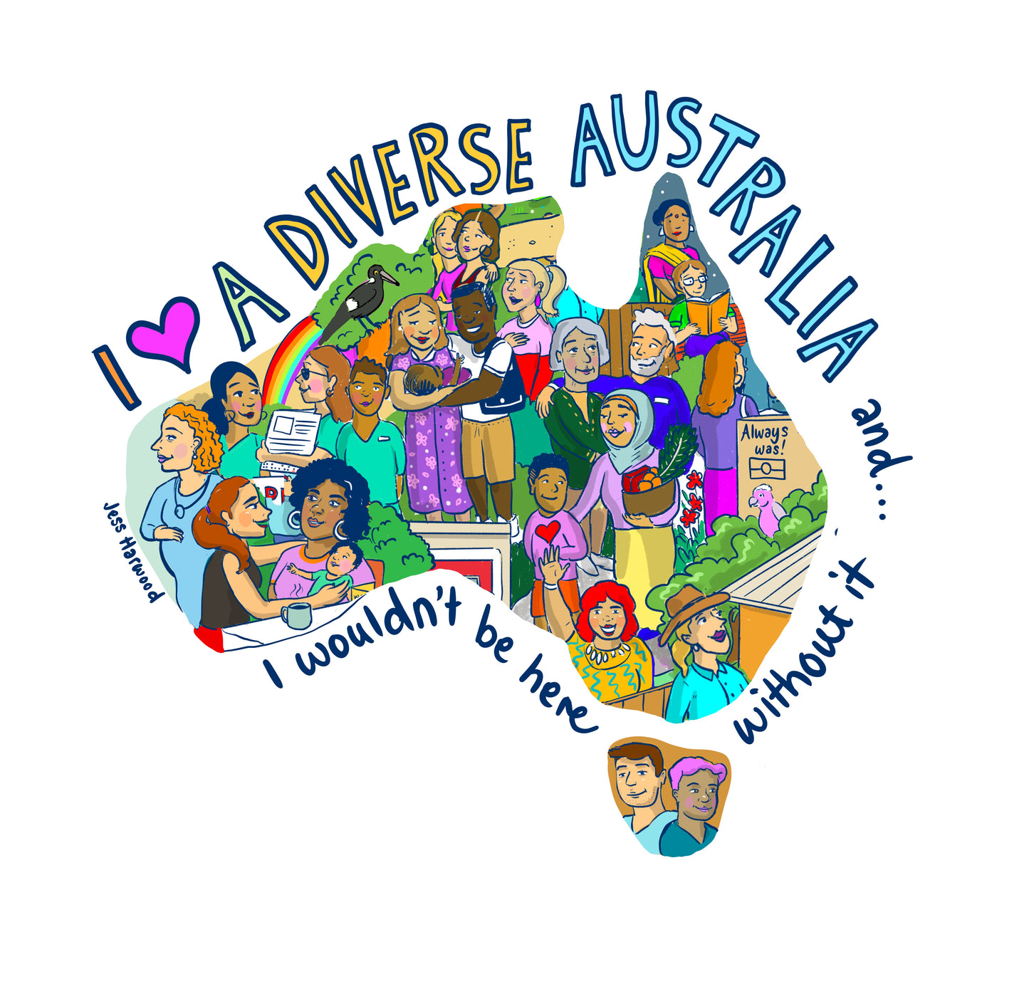I Love a Diverse Australia - Adult T-shirt